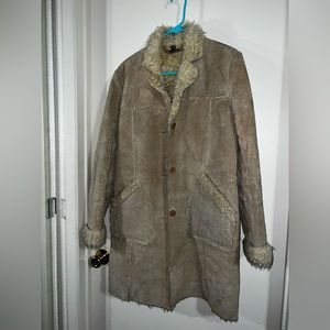 Faux Sherpa Genuine Leather Penny Lane Jacket